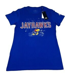 Adidas Womens Size S Blue NCAA Kansas‎ Jayhawks KU Amplifier SS Tee NWT